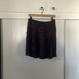 Purple pleated mini skirt